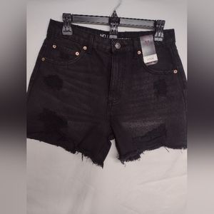 Juniors Black high rise jean shorts